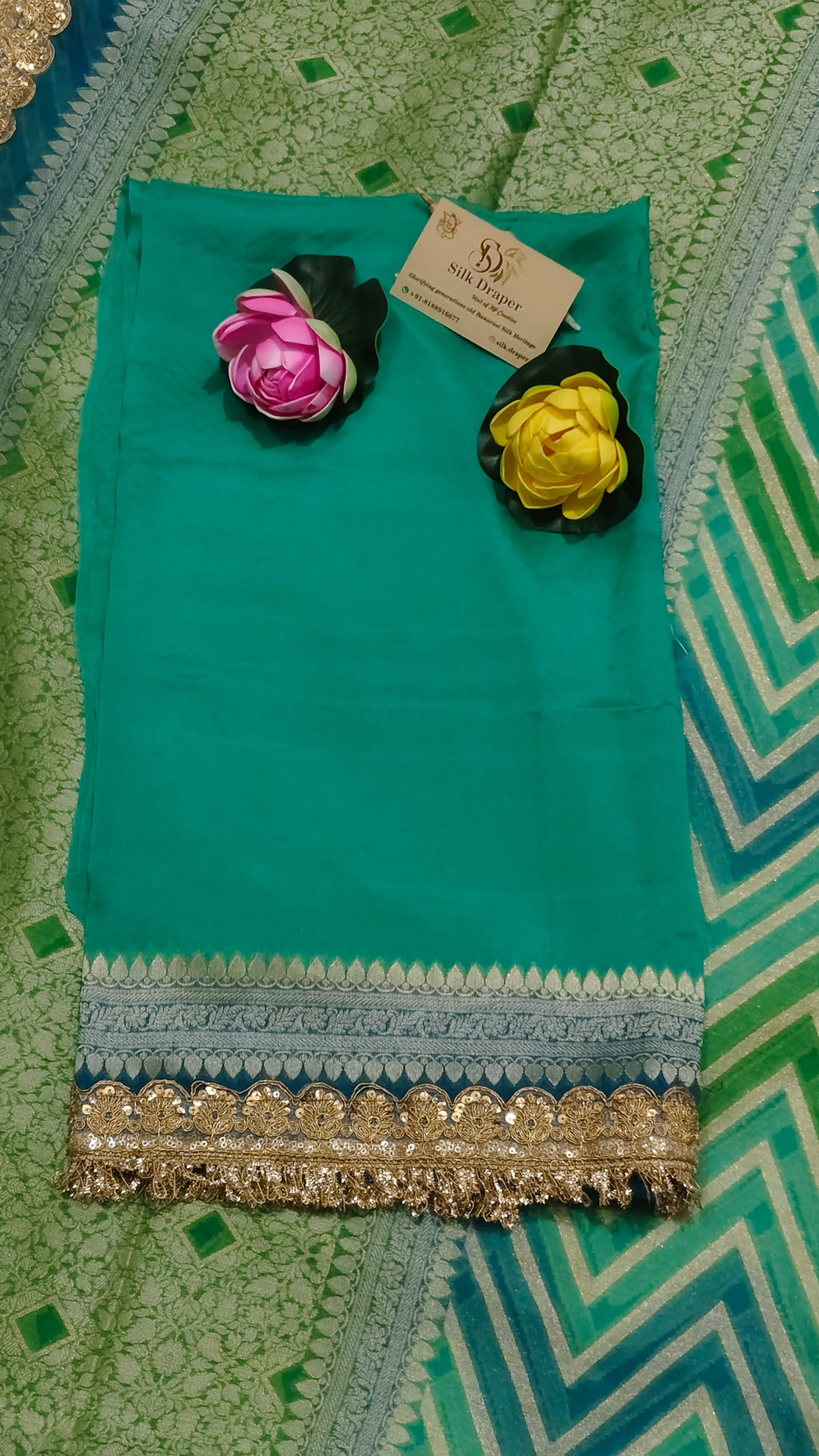 Pure Banarasi Khaddi chiffon saree