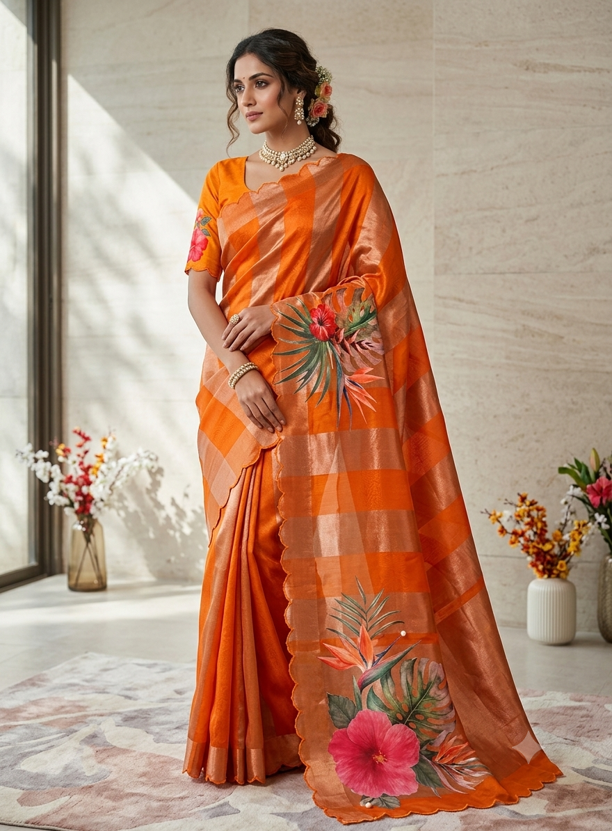 Pure Kora tissue silk saree