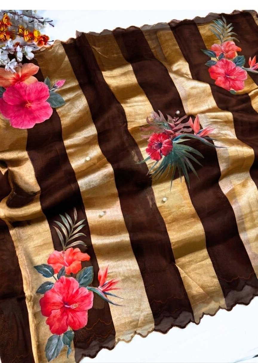 Pure Kora tissue silk saree