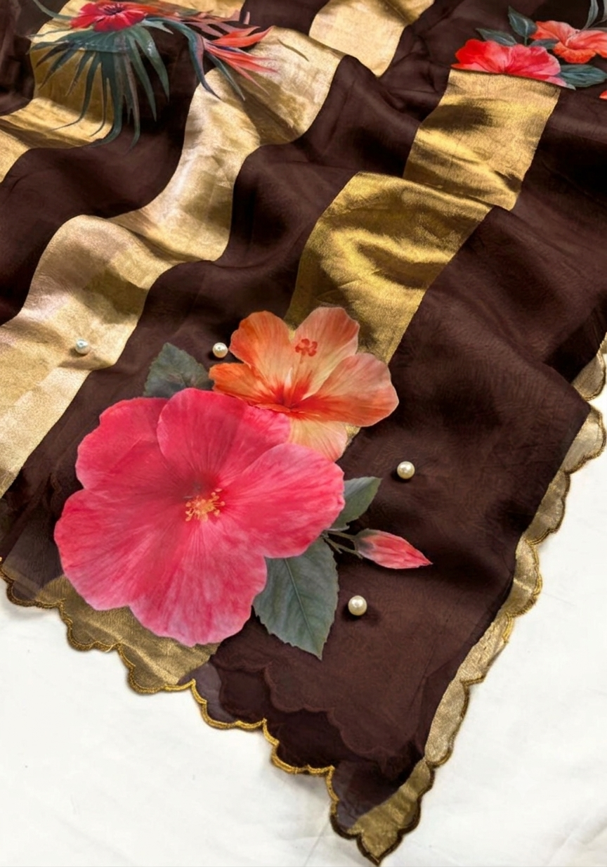 Pure Kora tissue silk saree