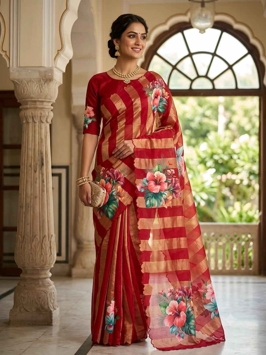 Pure Kora tissue silk saree