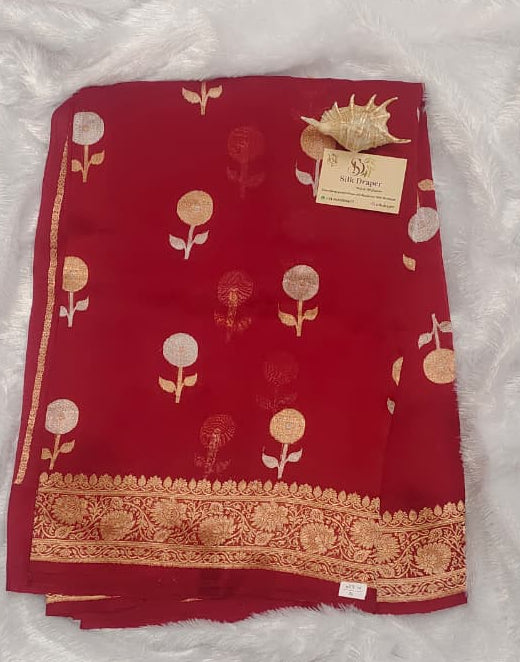 Pure Banarasi handloom Kora silk saree