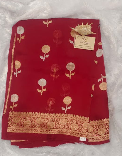 Pure Banarasi handloom Kora silk saree