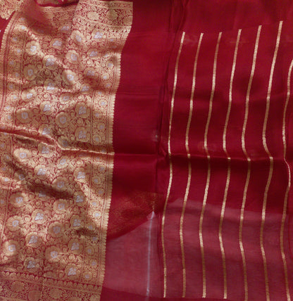 Pure Banarasi handloom Kora silk saree