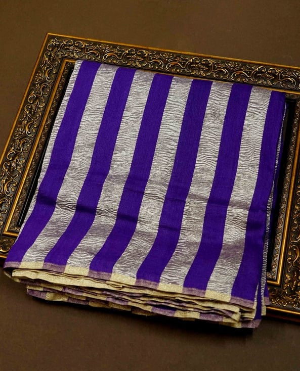 Pure moonga crushed tissue silk saree