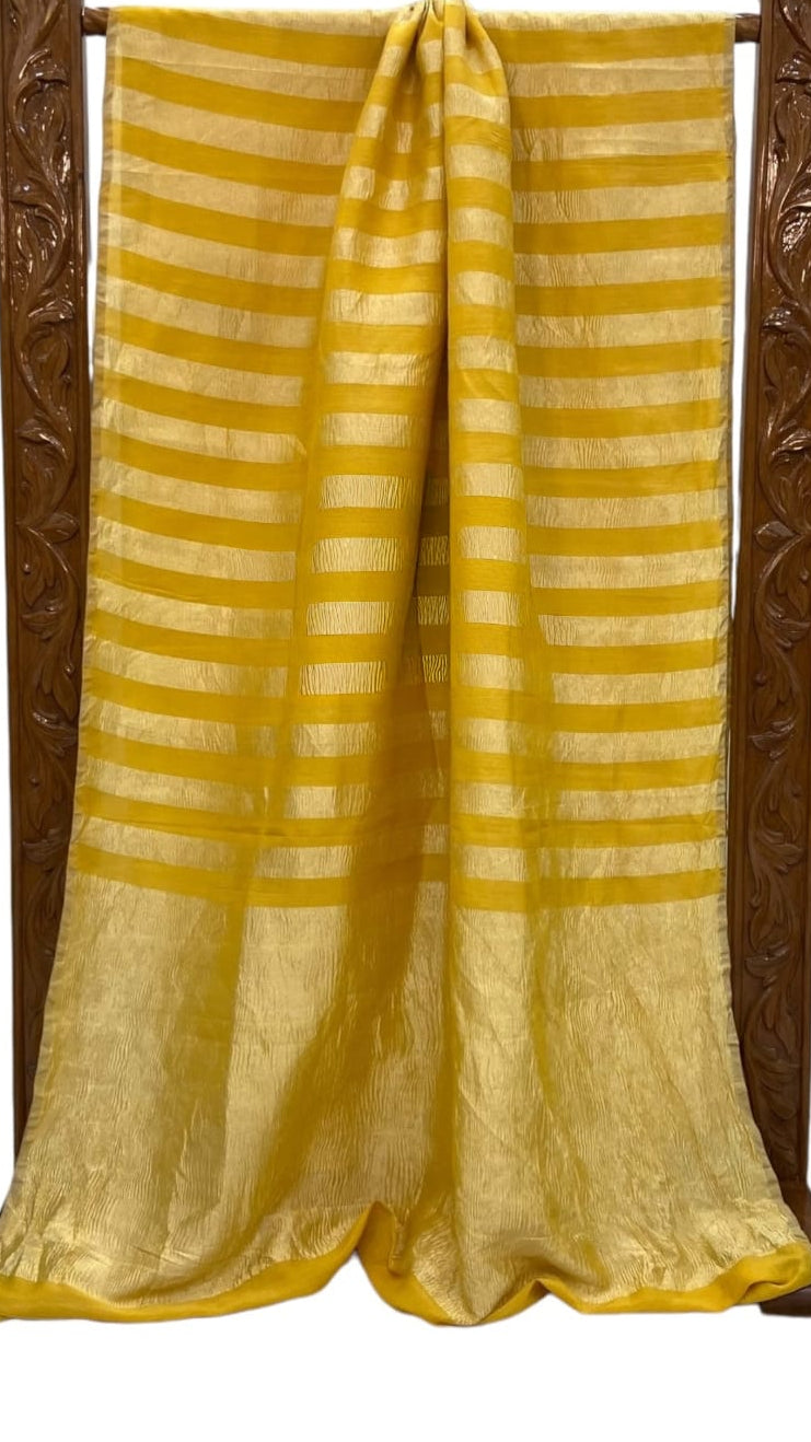 Pure moonga crushed tissue silk saree