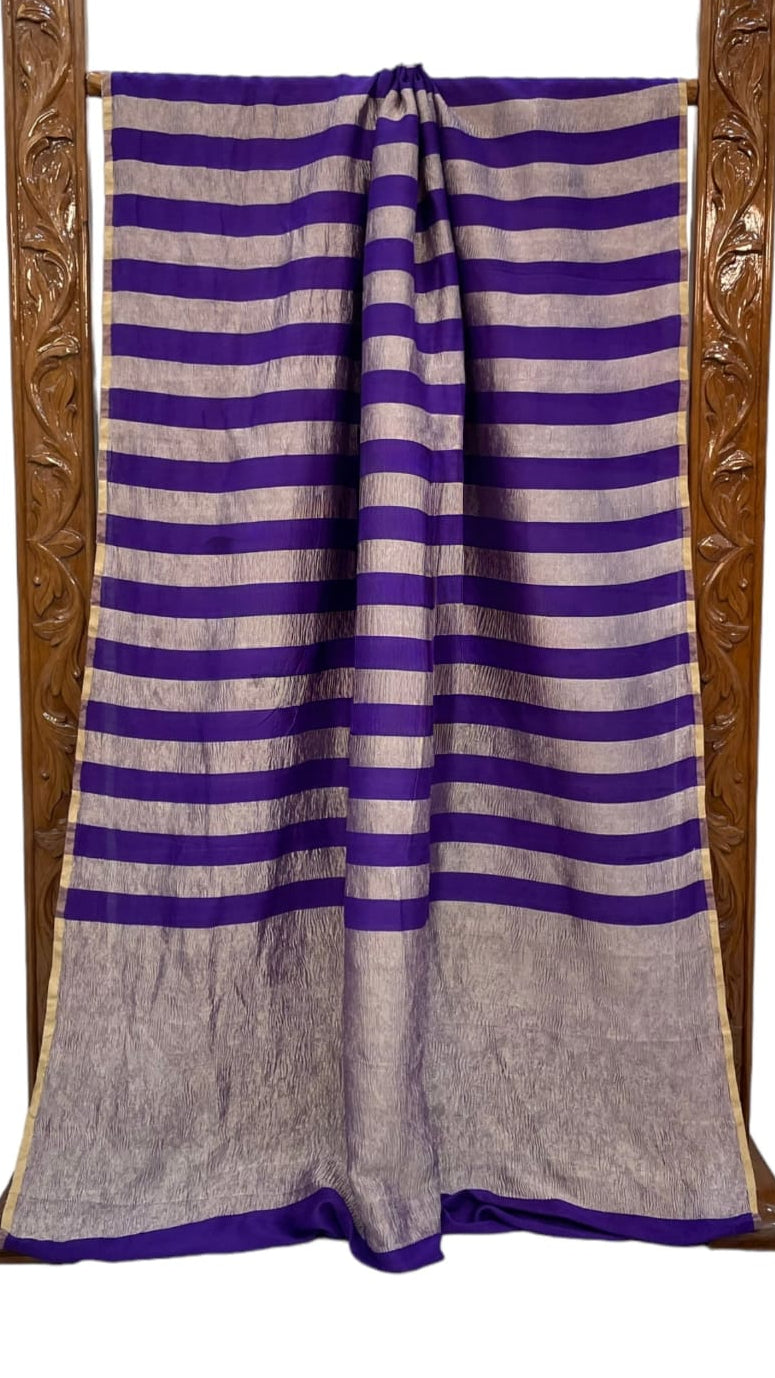 Pure moonga crushed tissue silk saree