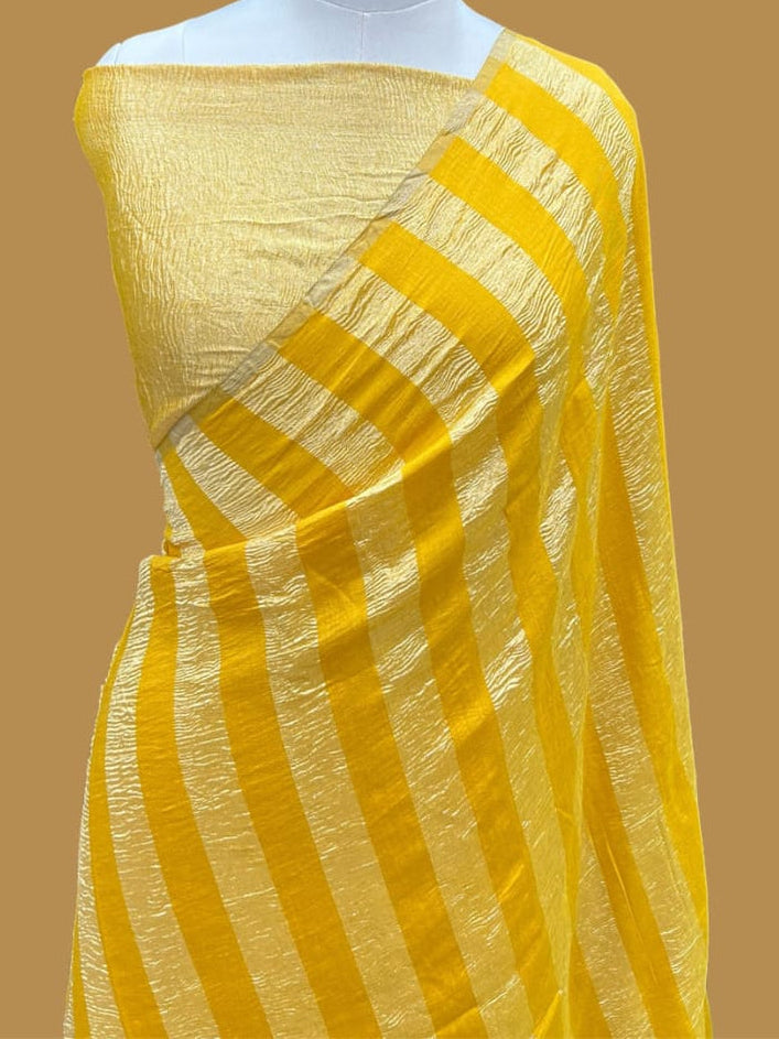 Pure moonga crushed tissue silk saree