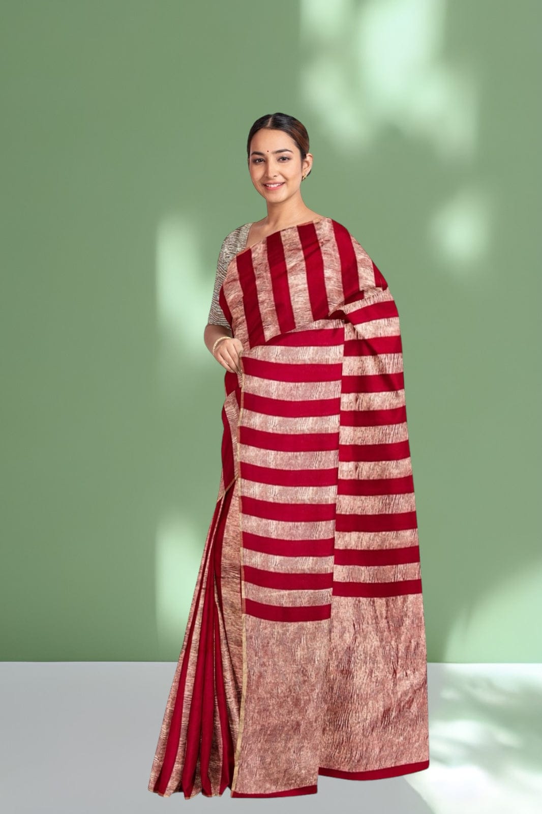 Pure moonga crushed tissue silk saree