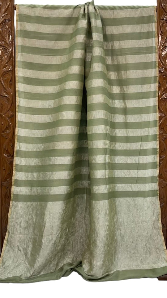 Pure moonga crushed tissue silk saree