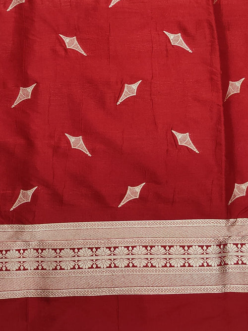 Banarasi Pure katan silk handloom suits- Red
