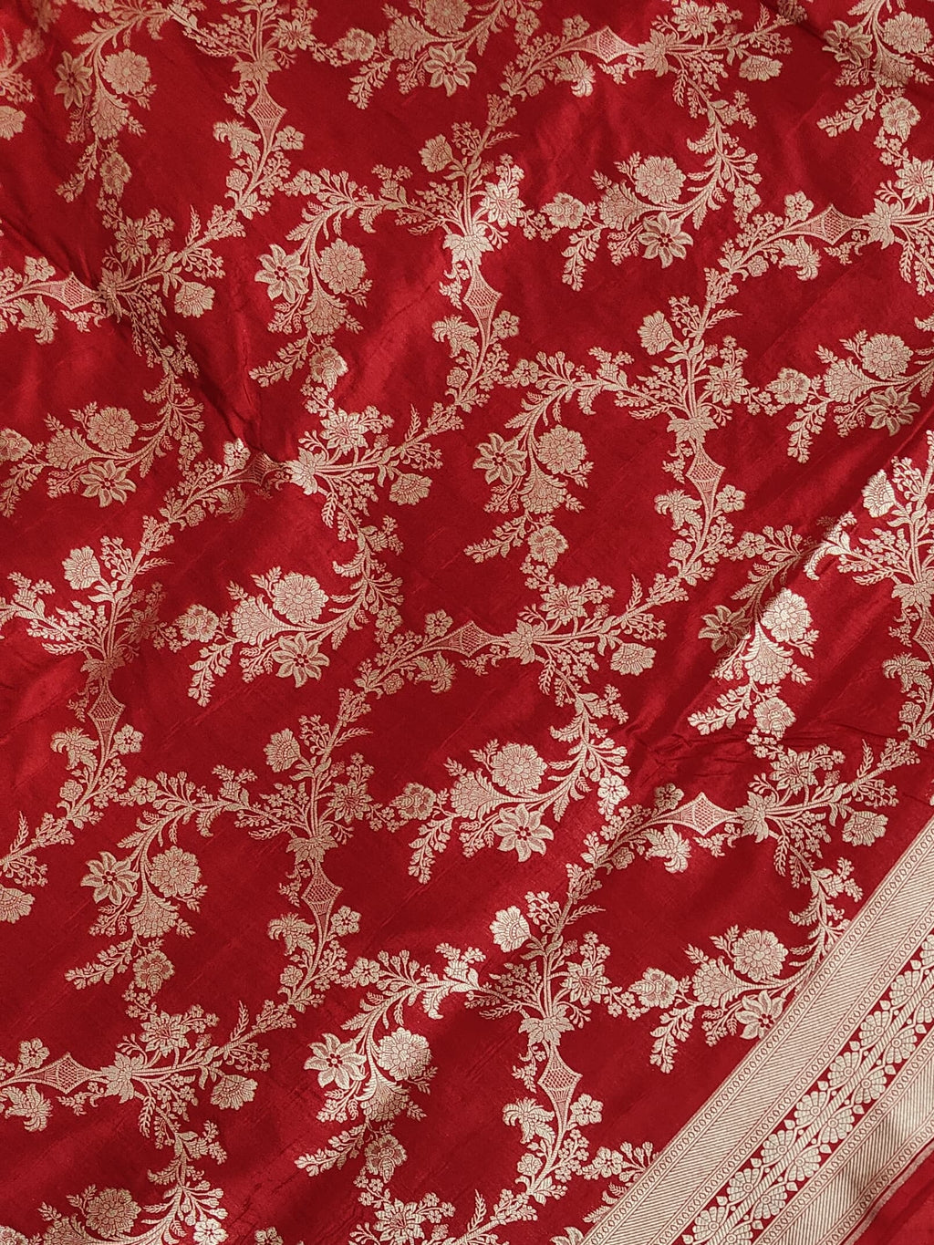 Banarasi Pure katan silk handloom suits- Red