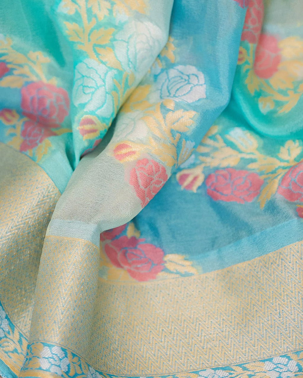 Pure banarasi khaddi chiffon saree