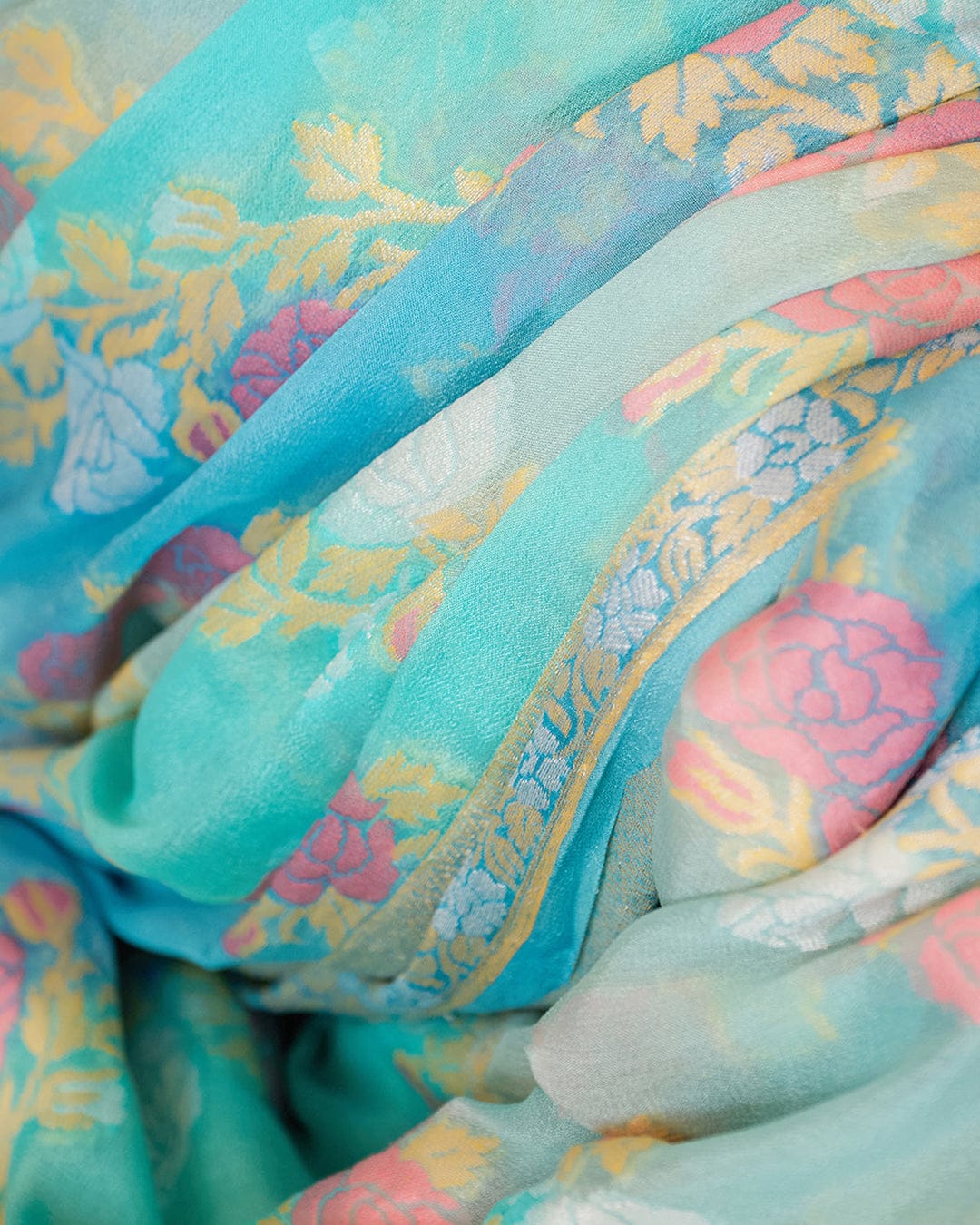 Pure banarasi khaddi chiffon saree