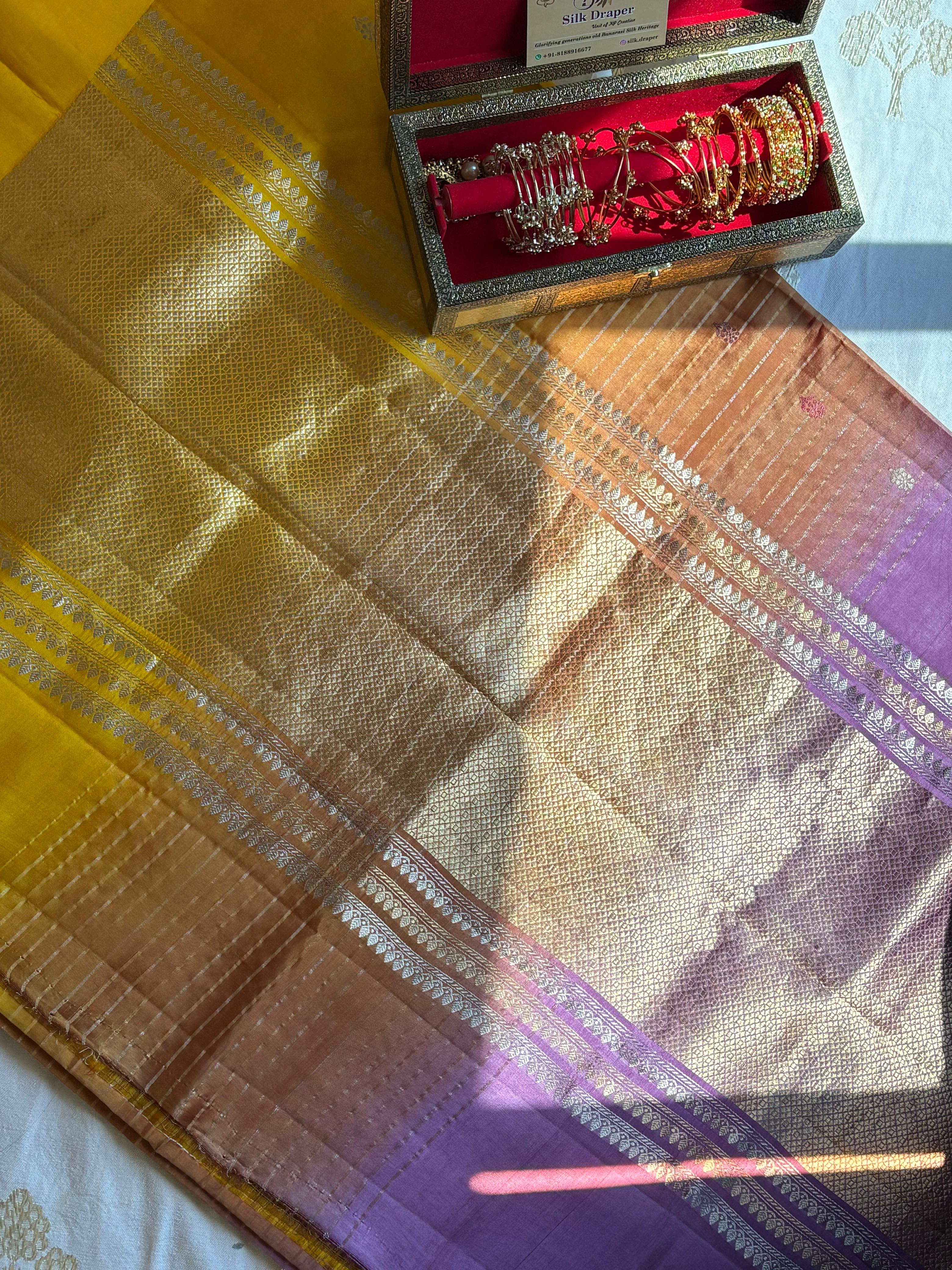 Pure Raw mango Silk saree
