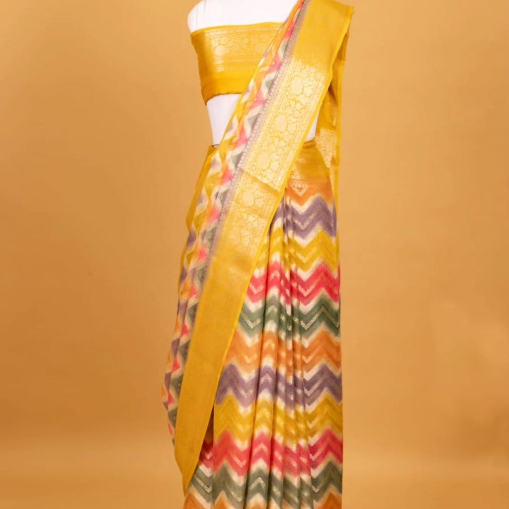Pure banarasi khaddi chiffon saree