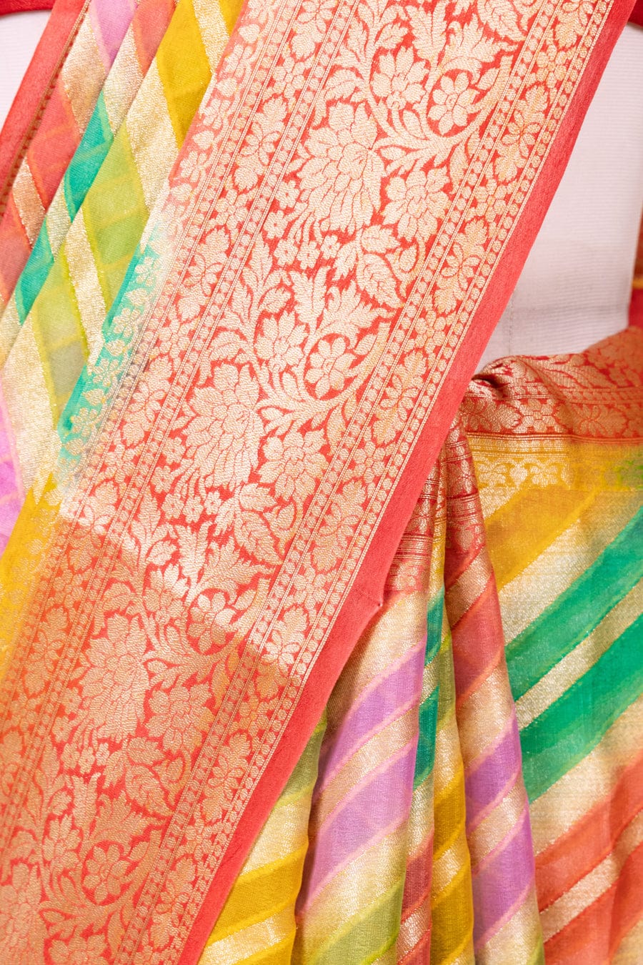 Pure banarasi khaddi chiffon saree