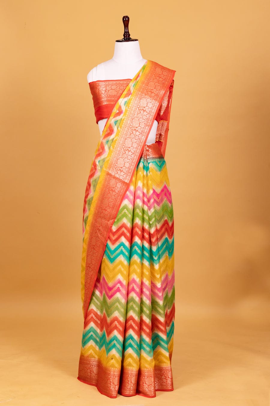 Pure banarasi khaddi chiffon saree