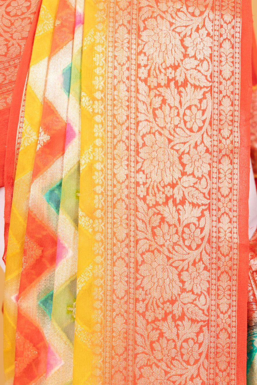Pure banarasi khaddi chiffon saree