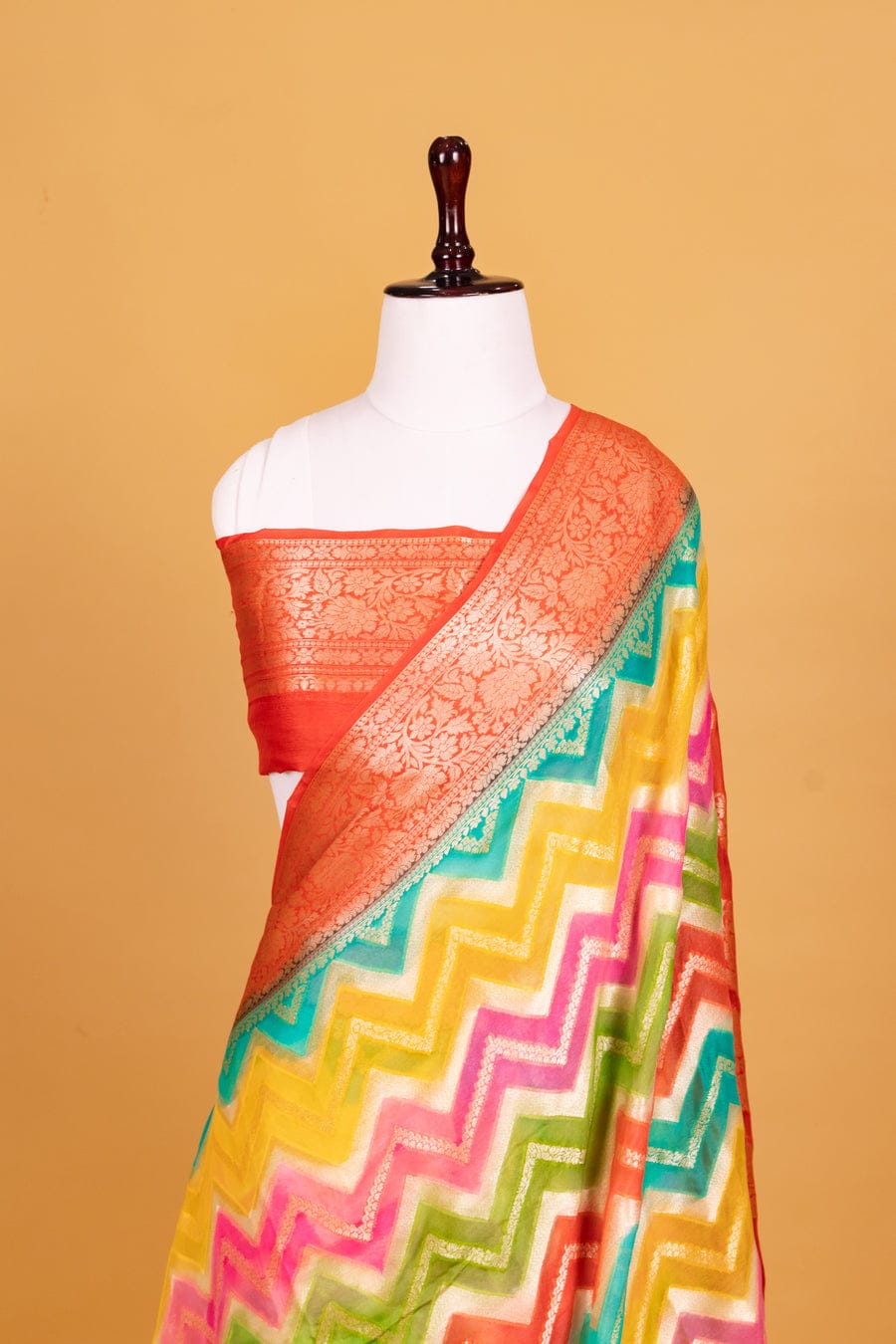 Pure banarasi khaddi chiffon saree