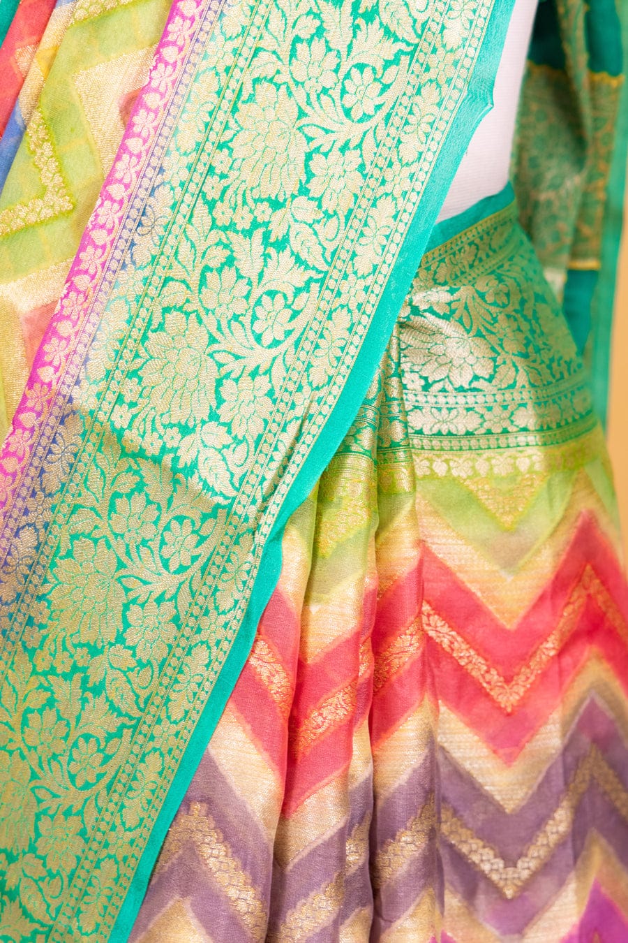Pure banarasi khaddi chiffon saree