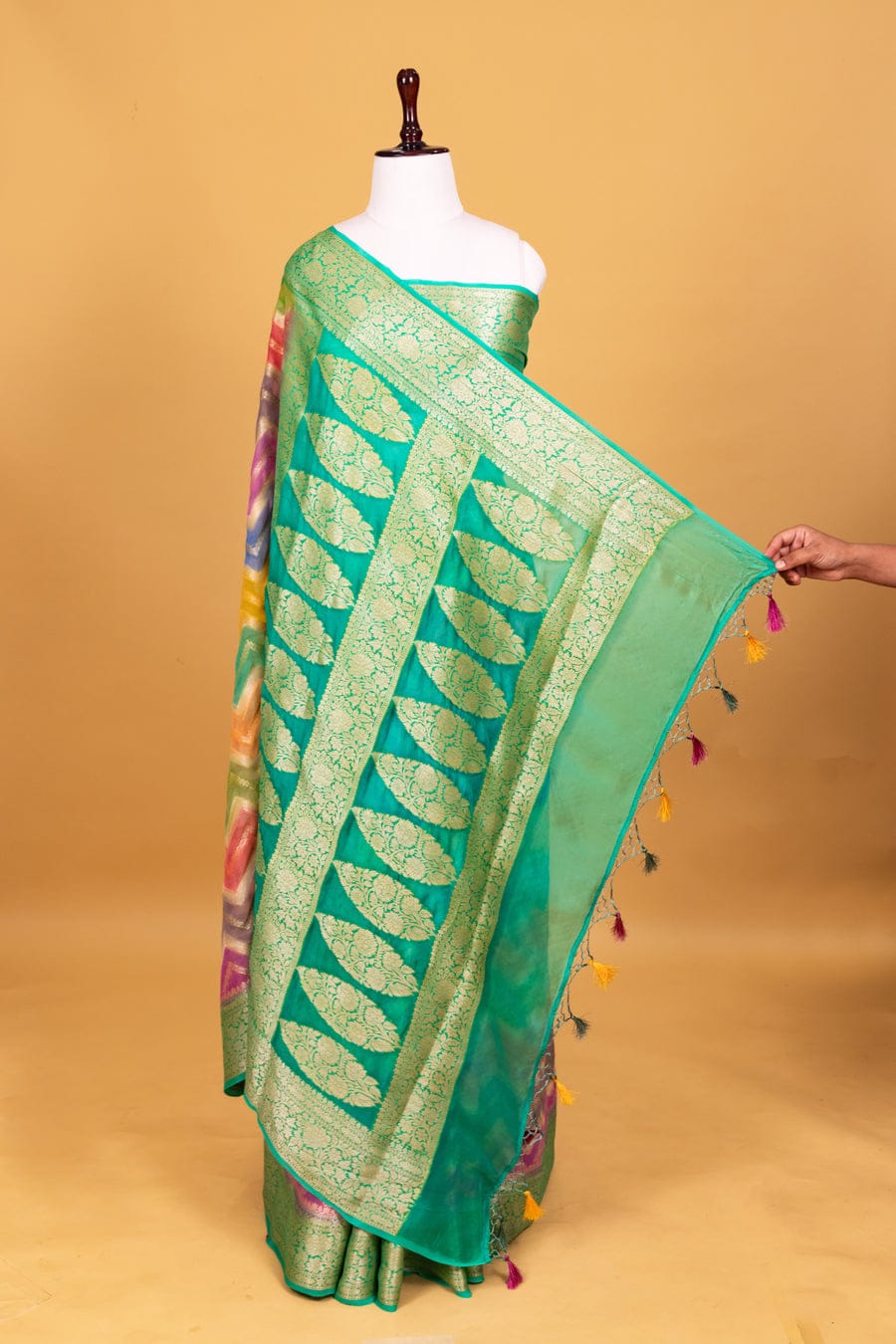 Pure banarasi khaddi chiffon saree