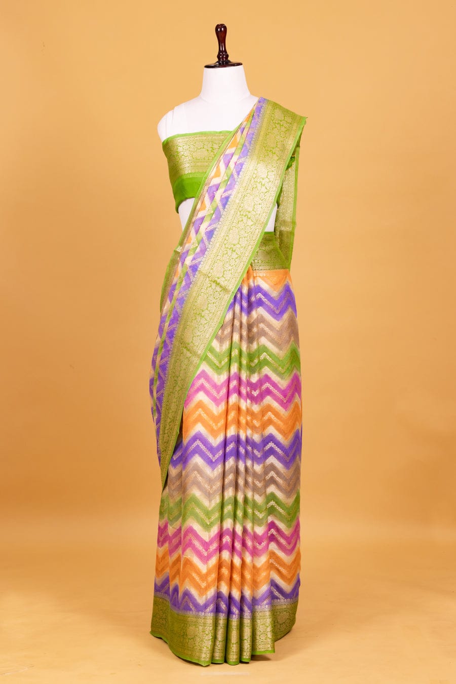 Pure banarasi khaddi chiffon saree