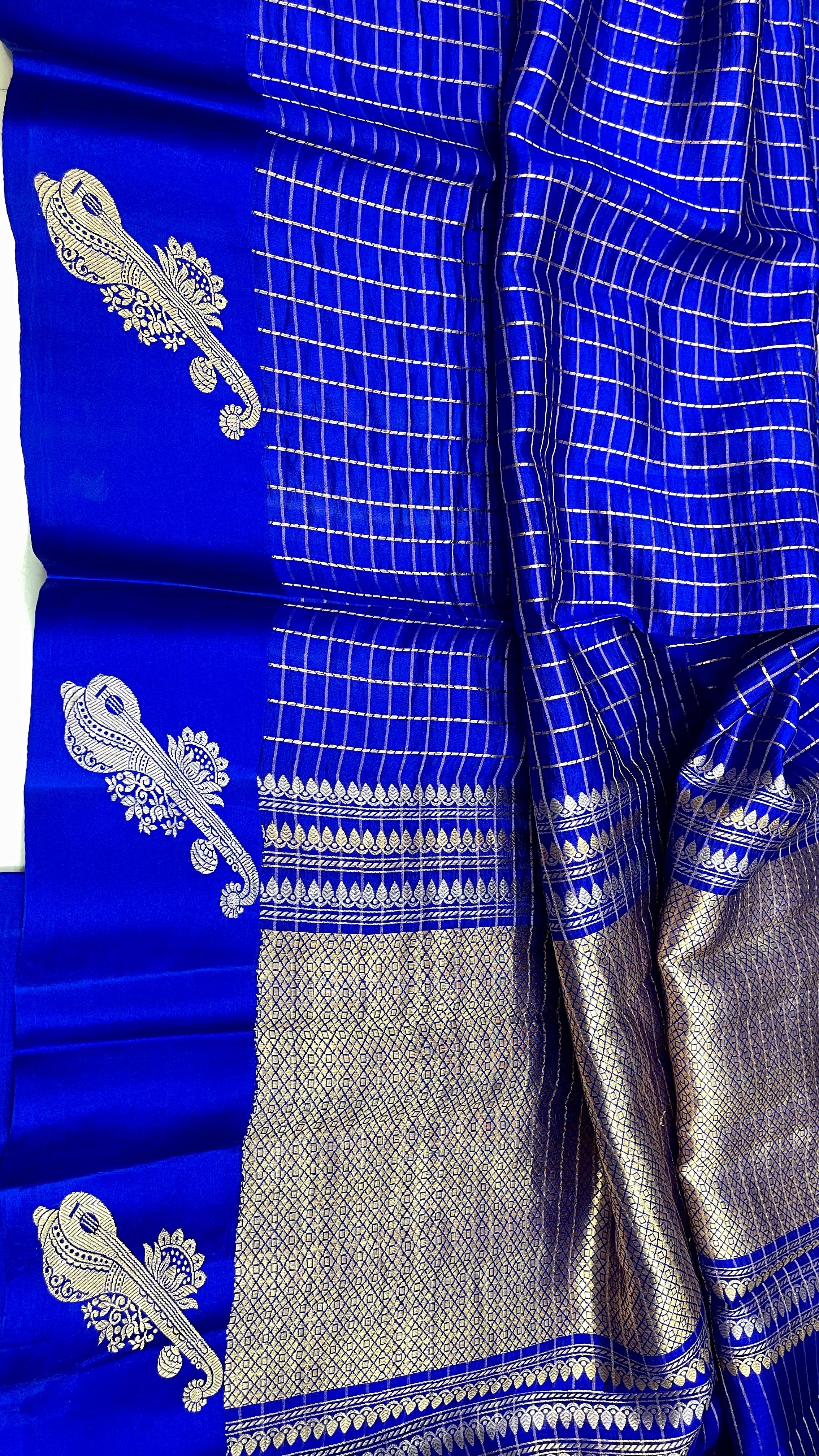 Pure Raw mango Silk Hand woven saree