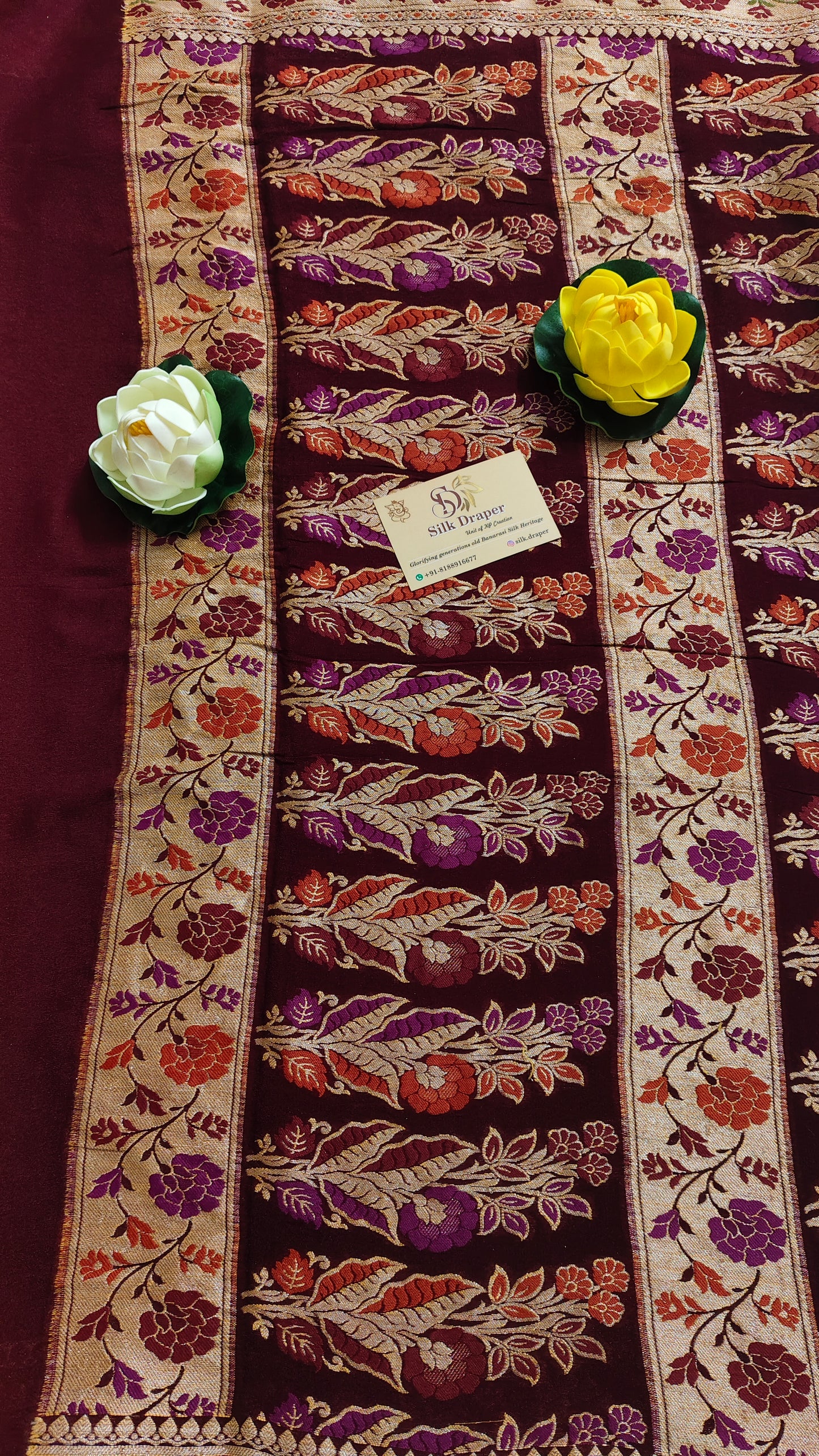 Pure Banarasi khaddi chiffon saree