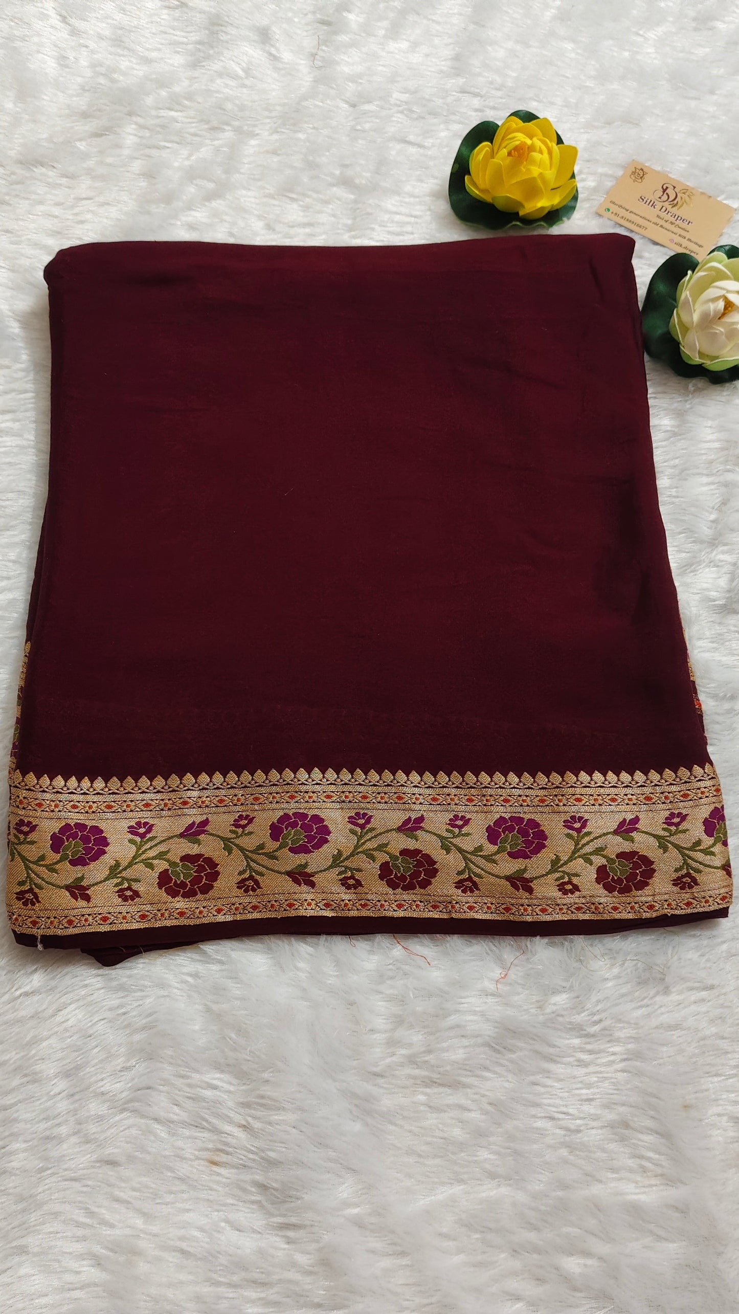 Pure Banarasi khaddi chiffon saree