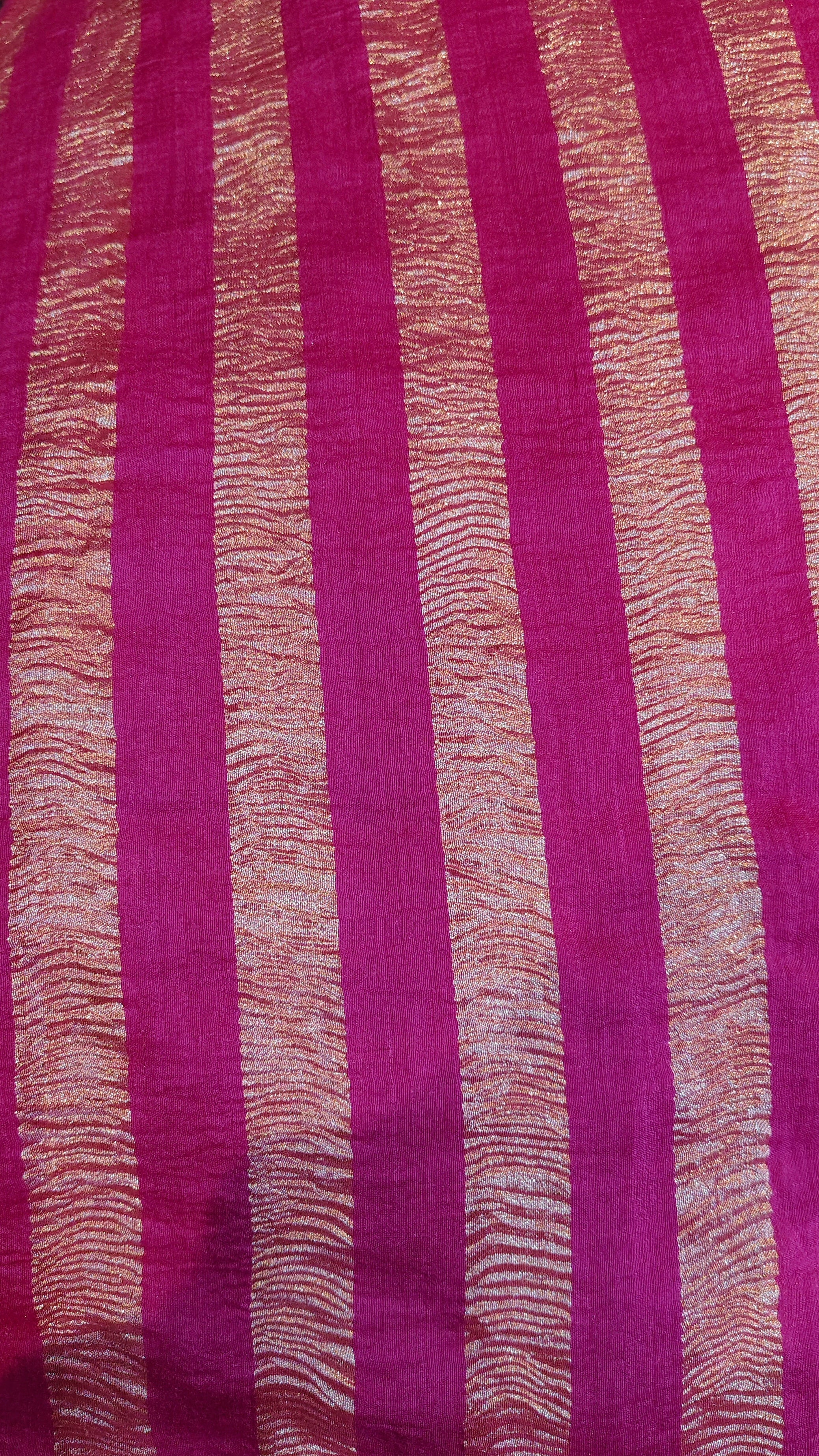 Pure moonga crushed tissue silk saree