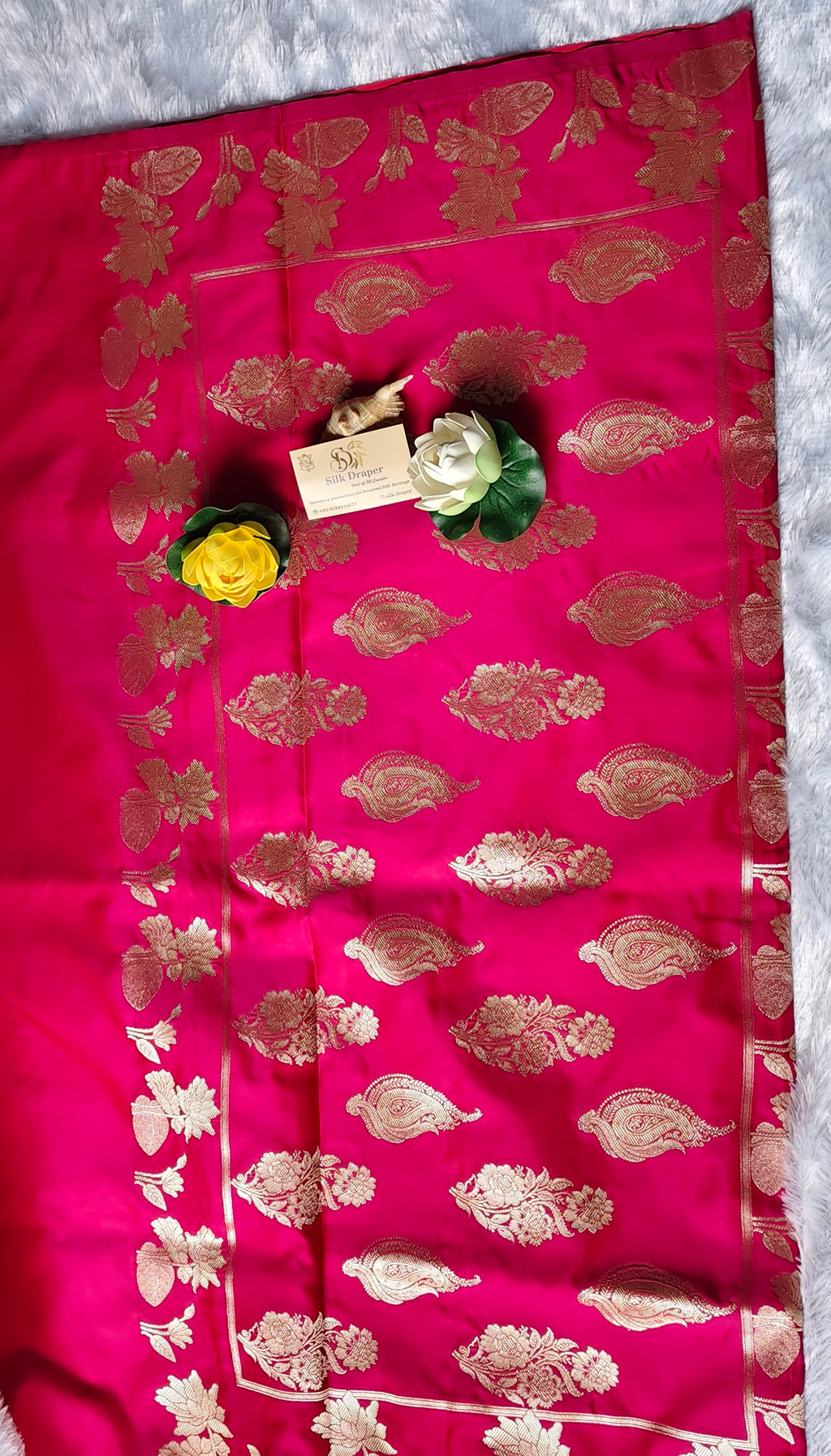 Rani Pink banarasi Mashru silk saree