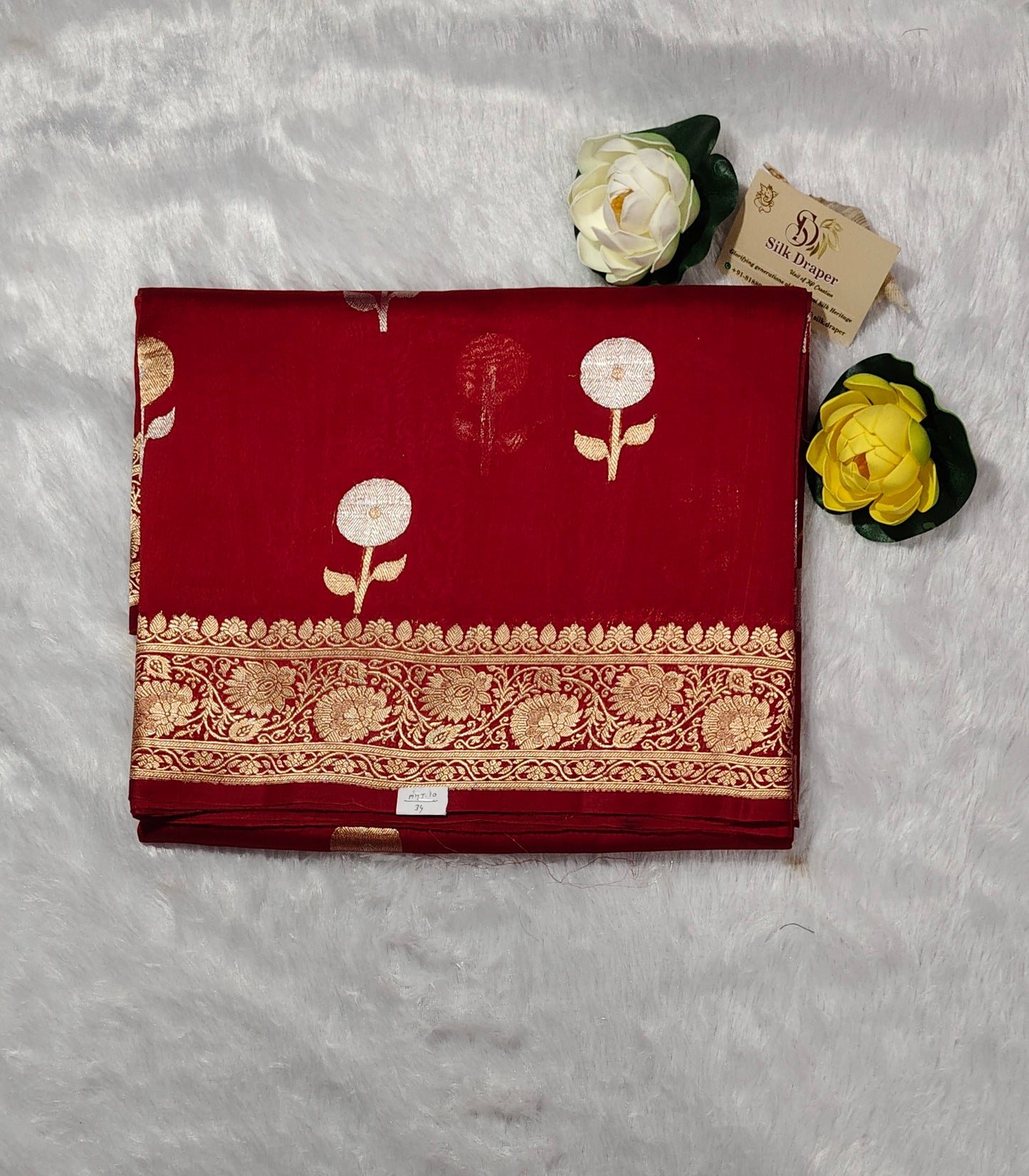 Pure Banarasi handloom Kora silk saree