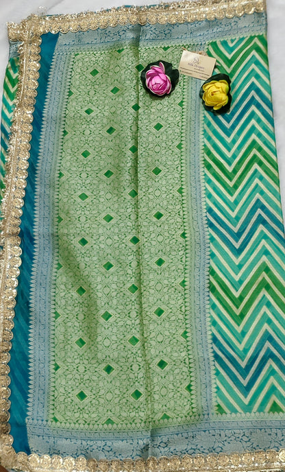 Pure Banarasi Khaddi chiffon saree