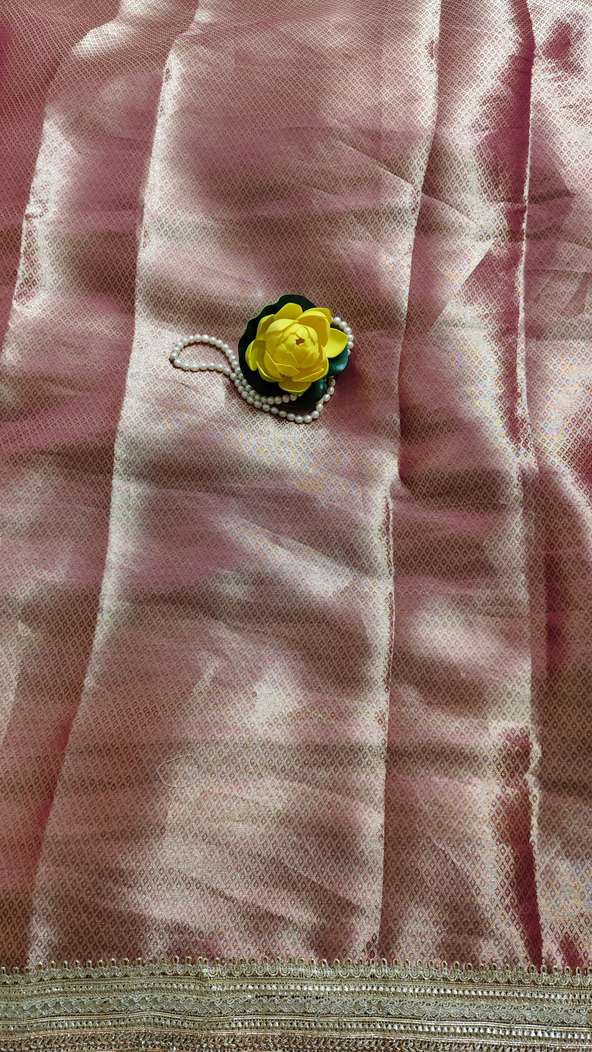 Pure banarasi Maharani tissue silk saree with hand embroidery