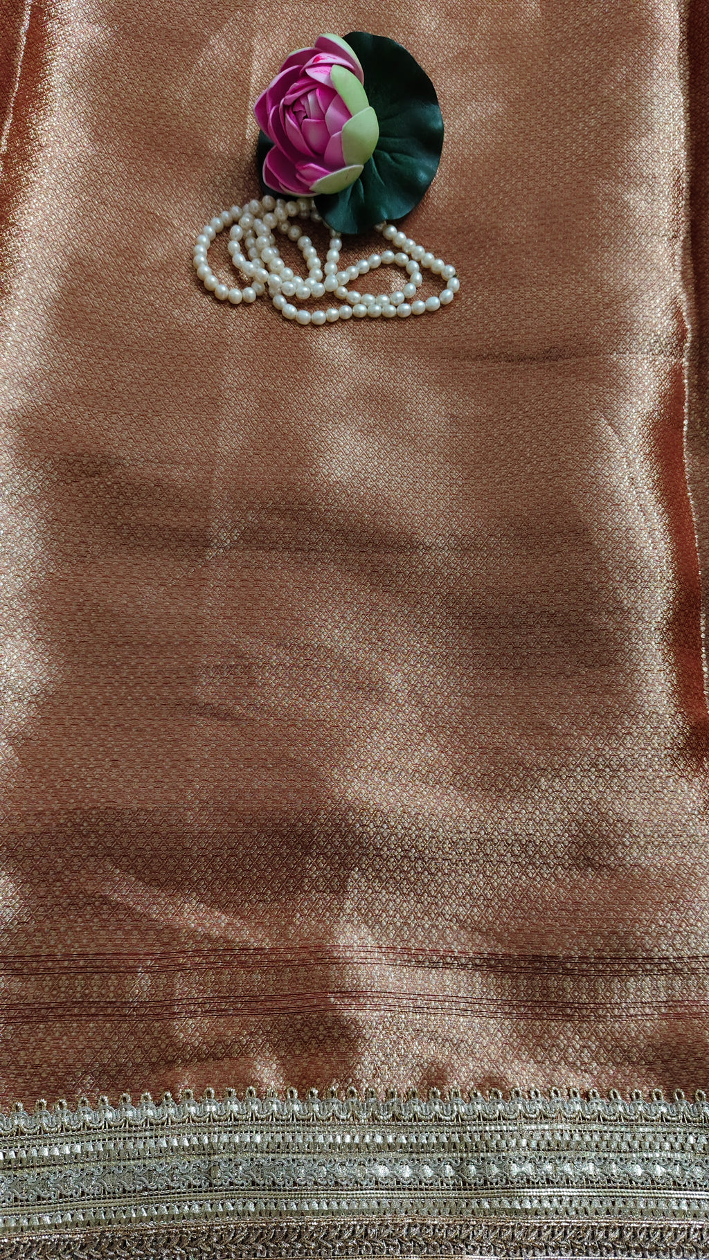 Pure tissue silk saree with hand embroidery - Royal red