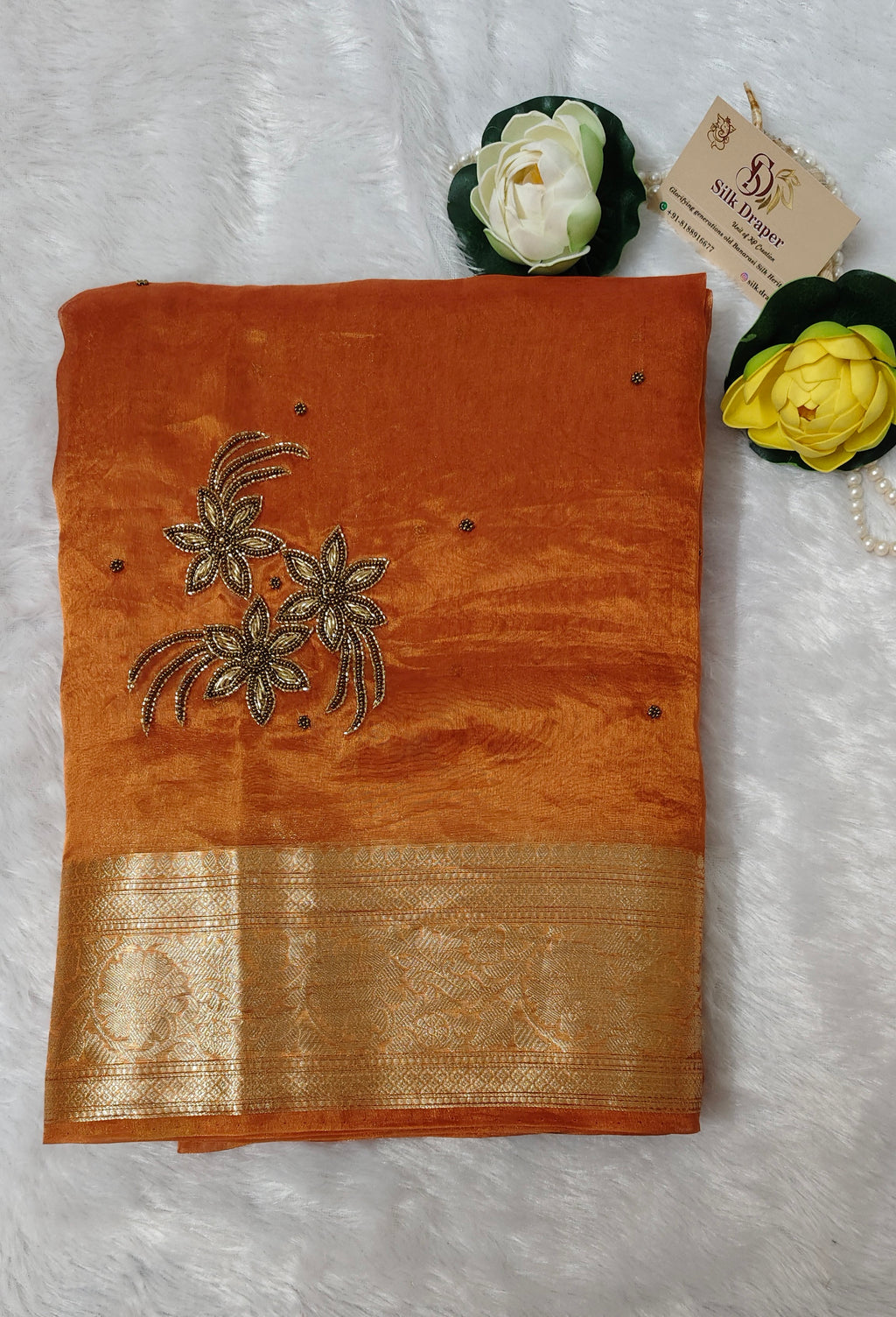 Pure tissue silk Maharani saree- Lily 🌸
