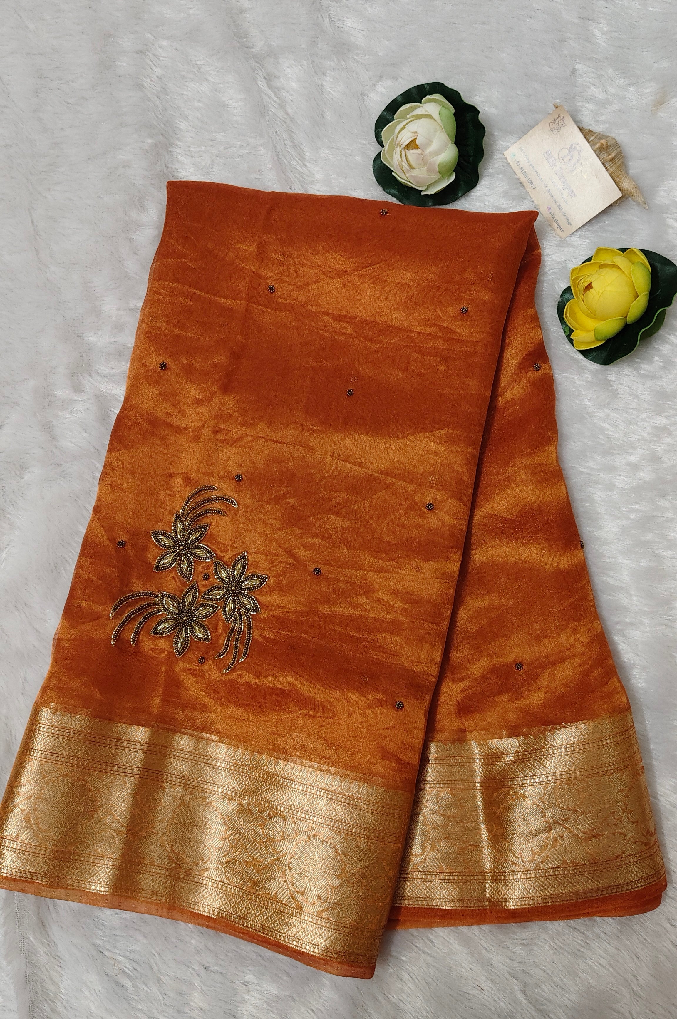 Pure tissue silk Maharani saree- Lily 🌸