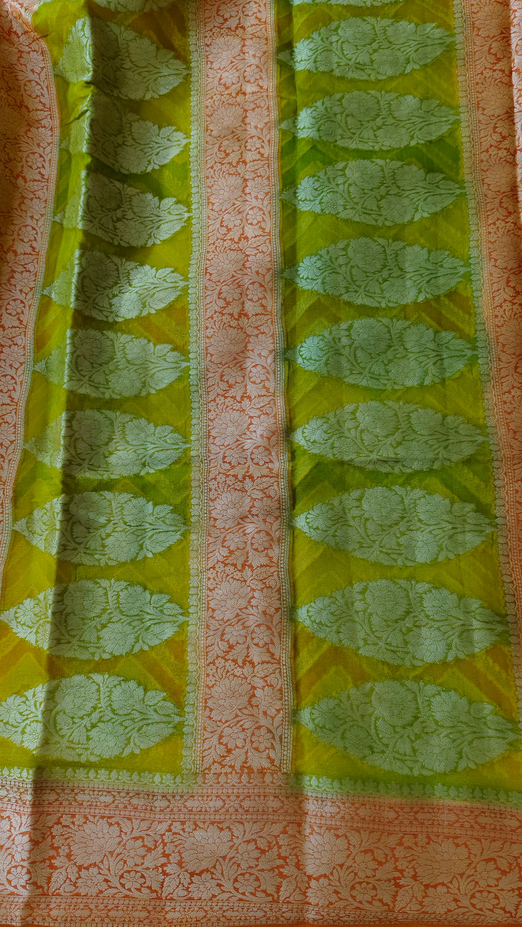 Pure banarasi khaddi chiffon saree