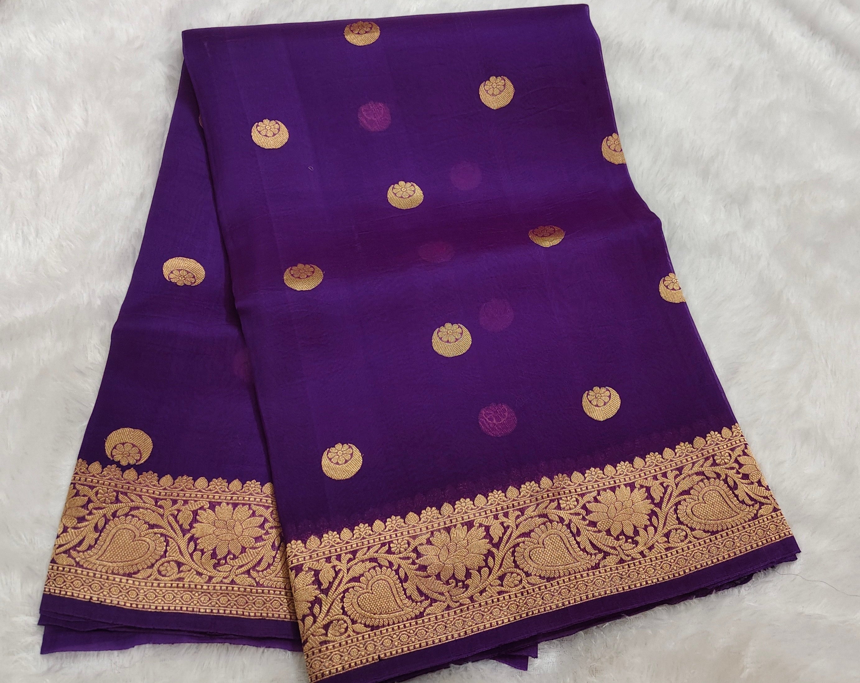 Pure banarasi kora silk saree