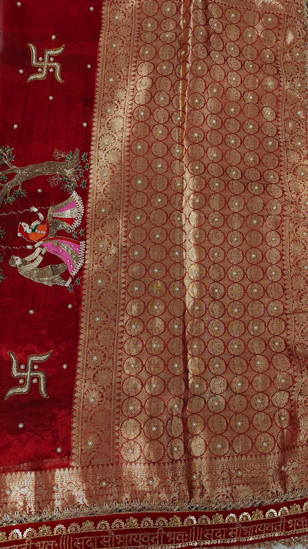 Teejh - Pure tissue silk hand embroidery saree