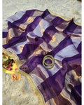Pure organza strips tissue silk saree