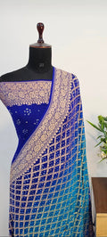 Banarasi pure khaddi Georgette bandhani saree