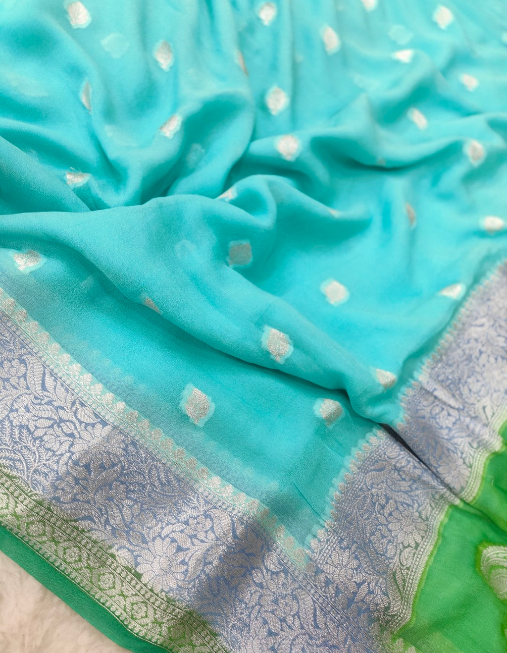 Banarasi pure khaddi chiffon saree