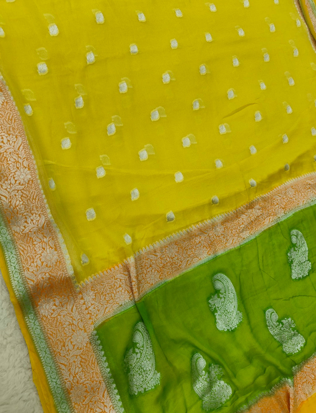 Pure banarasi khaddi chiffon saree