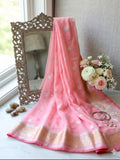 Pure banarasi khaddi chiffon saree