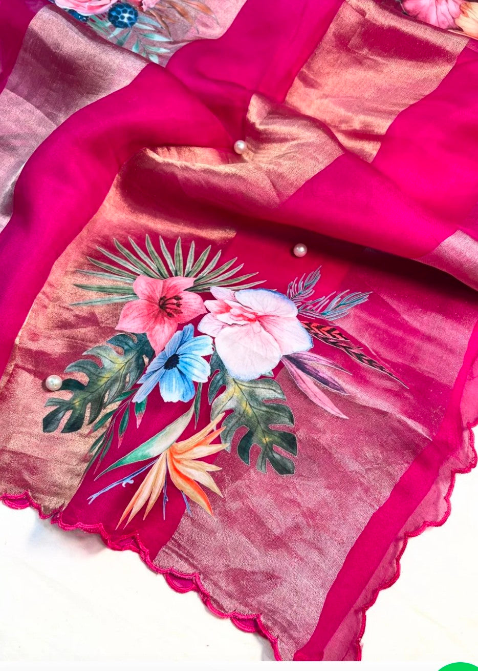Pure Kora tissue silk saree