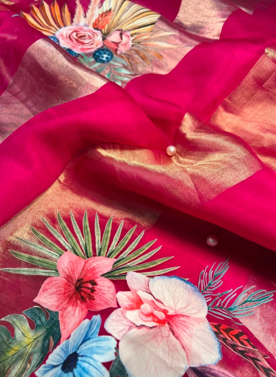 Pure Kora tissue silk saree