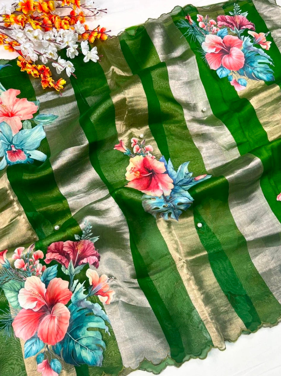 Pure Kora tissue silk saree