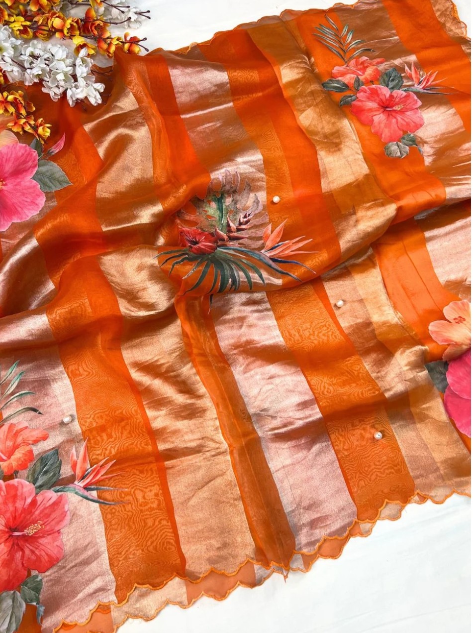 Pure Kora tissue silk saree